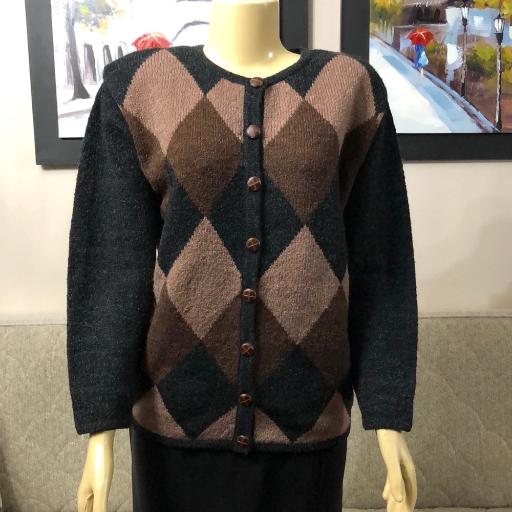 LISE J. CARDIGAN WITH NICE DECOR SIZE M-L